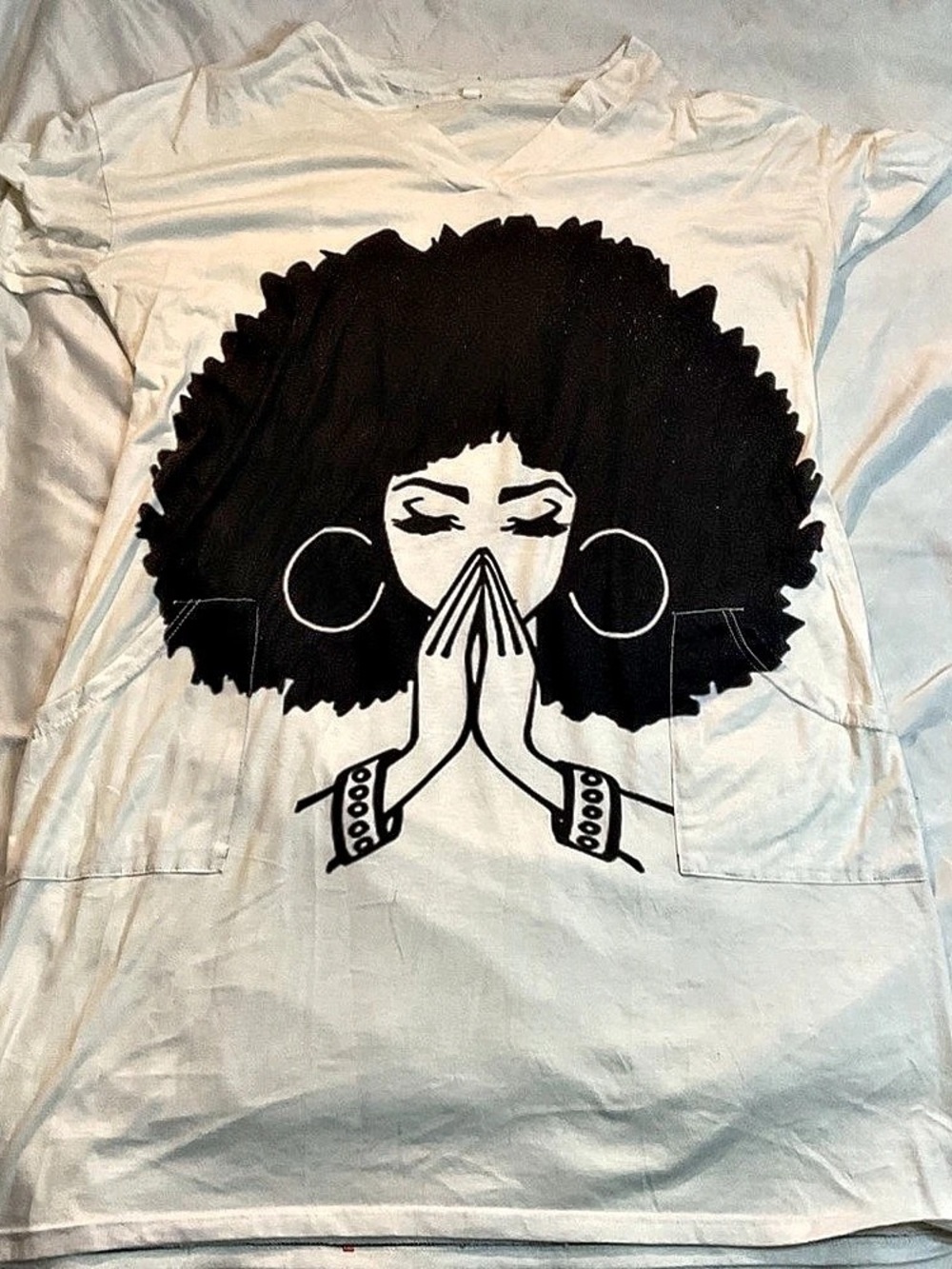 Graphic Tee White & Black Size 2XL